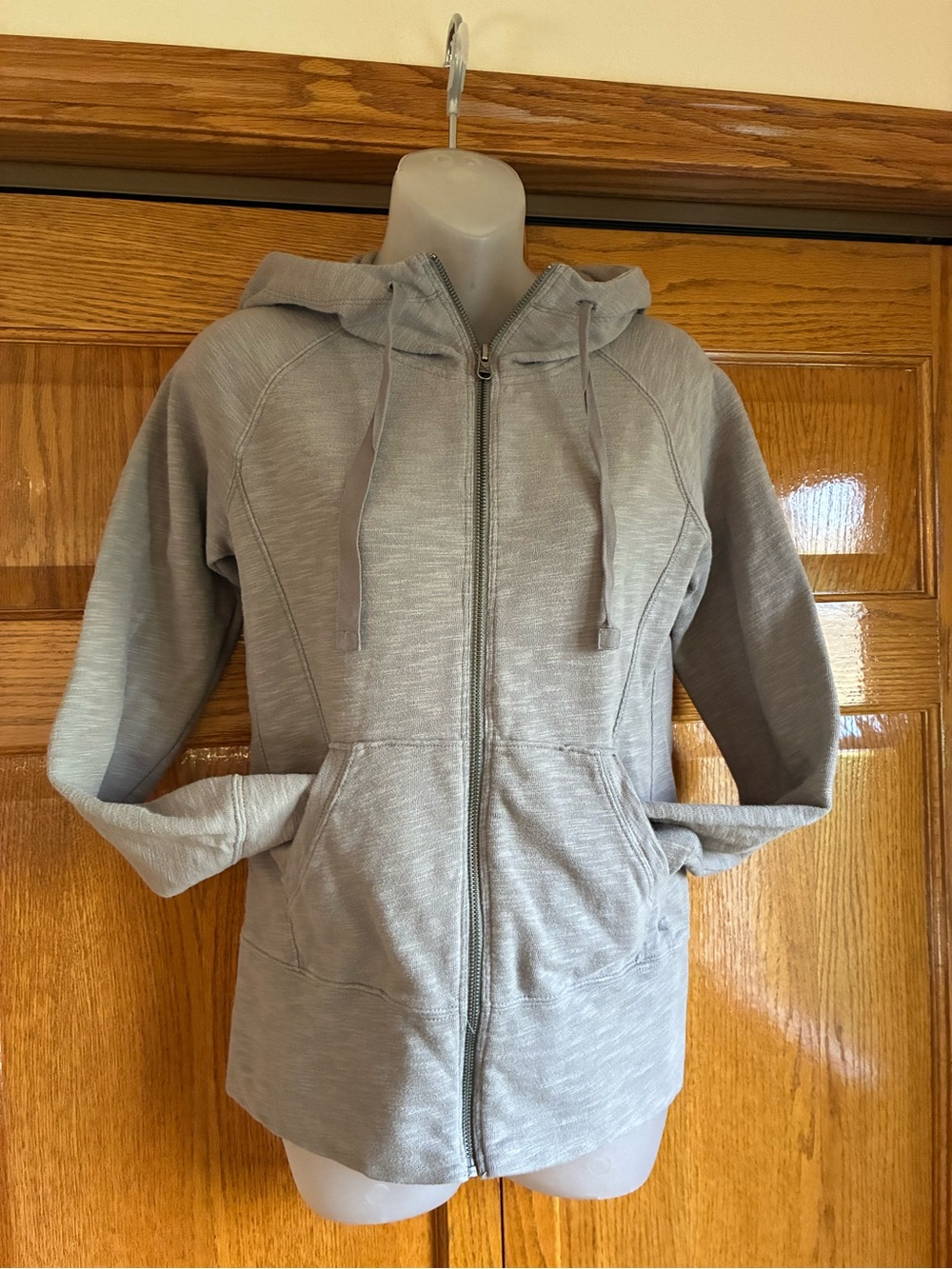 Eddie Bauer Greige Hooded Zip Jacket